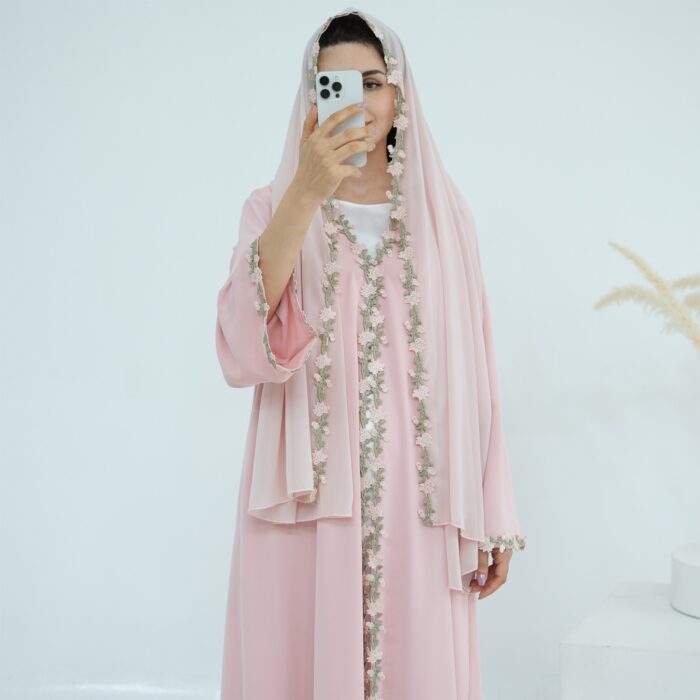 Warda – The Summer Abaya with Floral Lace