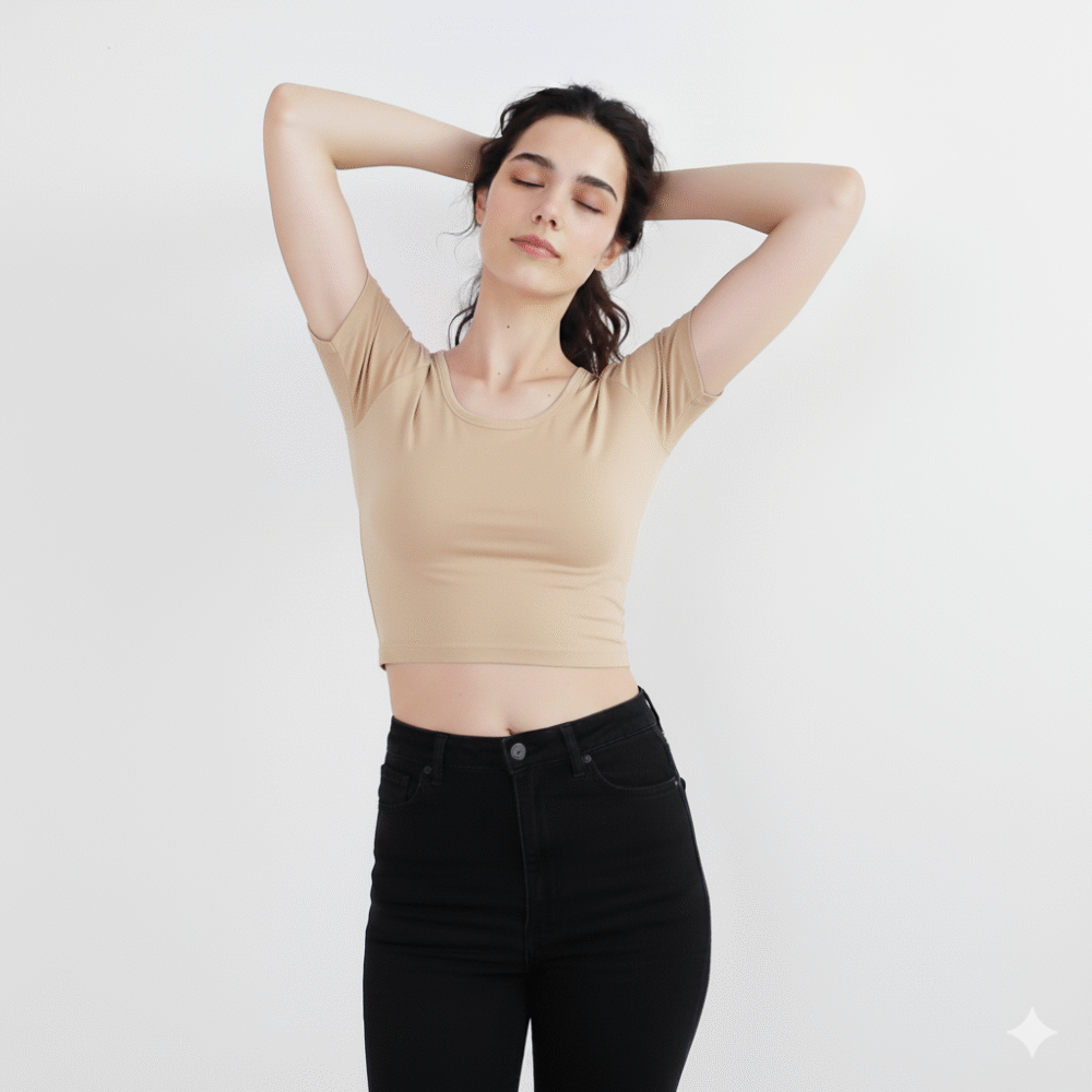 Anti-Odor Sweat-Proof Modal Crop Tee- Skin