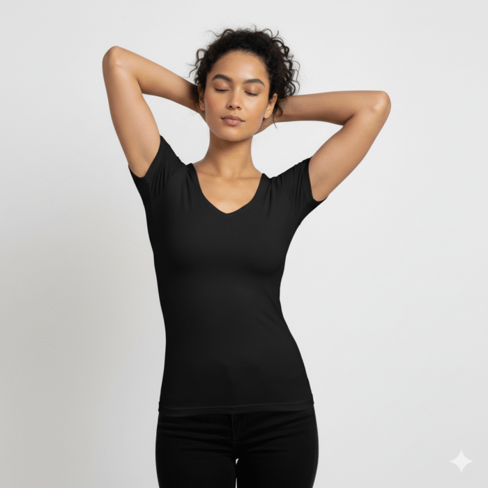 Anti-Odor Sweat-Proof Modal Undershirt- V Neck (Black)