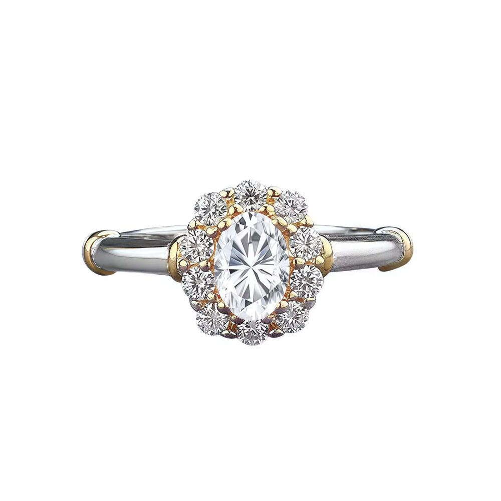 Radiance Glow – 0.5 Carat Oval Moissanite Ring in 925 Sterling Silver