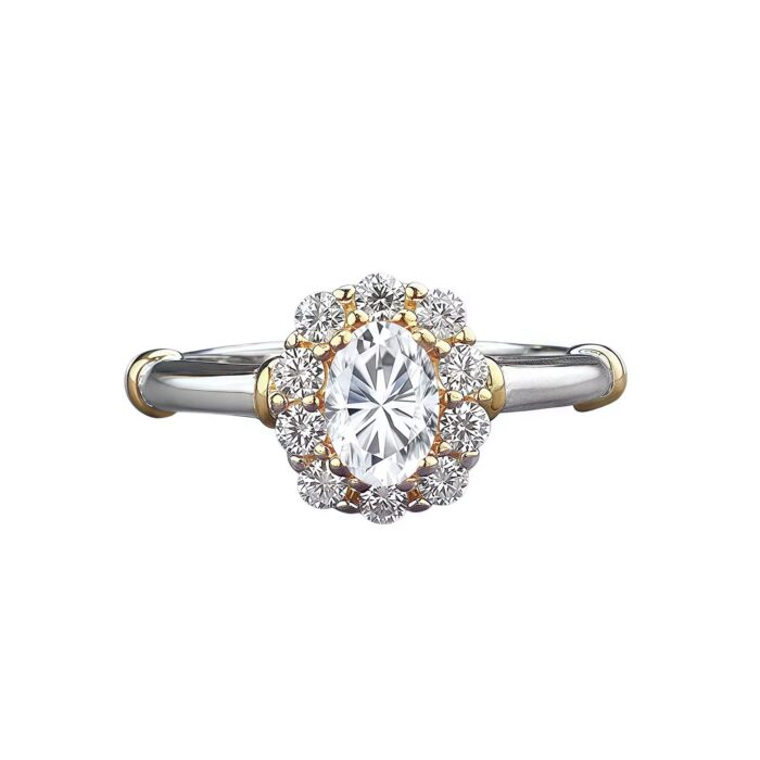 Radiance Glow – 0.5 Carat Oval Moissanite Ring in 925 Sterling Silver
