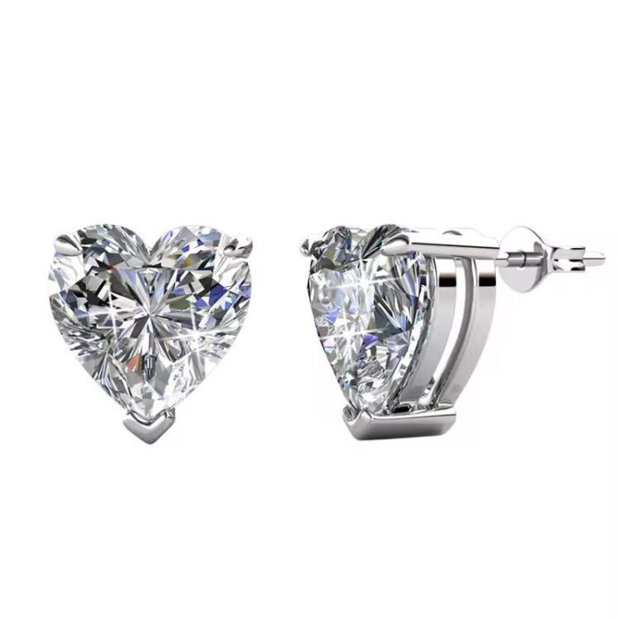 Heart Glow – Crystal Stud Earrings in 18K Gold Plated Brass
