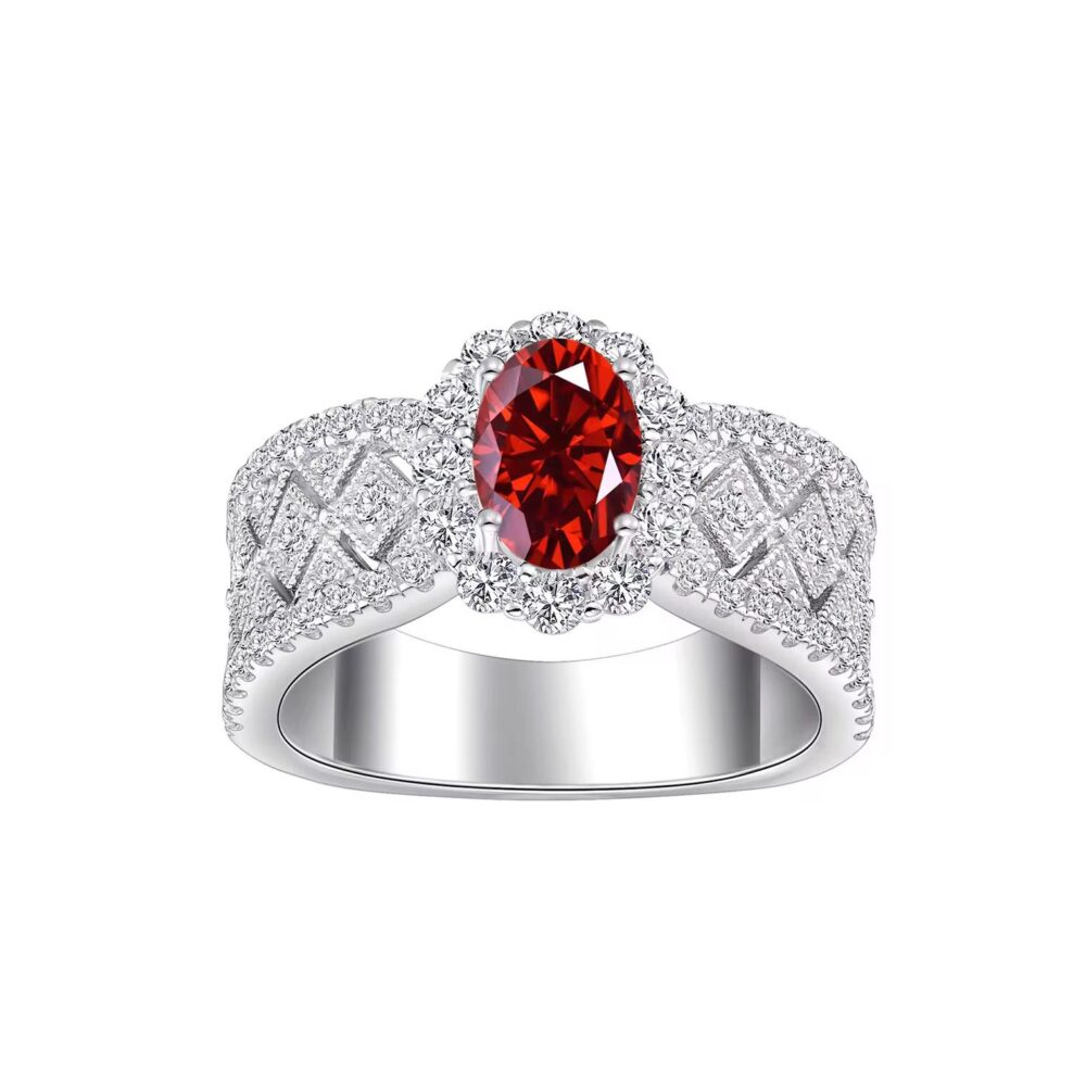 Luck Pink Aura Ring – 1.5 Carat Moissanite in Sterling Silver - Image 3
